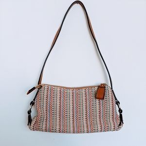 Fossil Multi color woven canvas mini shoulder bag
